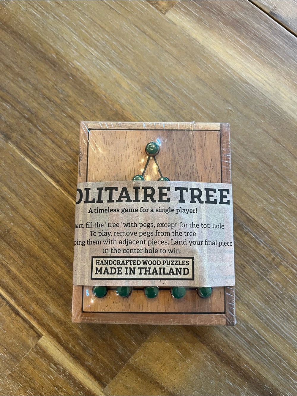 Solitaire Tree Handcrafted Wood Puzzle - Green